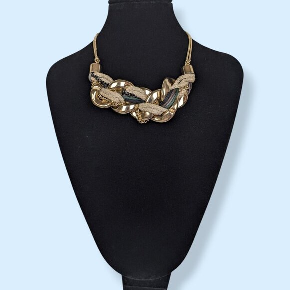 (2/$20) Woven Chain & Cord Necklace - Picture 2 of 5